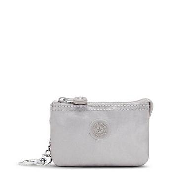 Kipling Creativity Mini Metallic Pouch Keychain Tassen Zilver | BE 2101EB